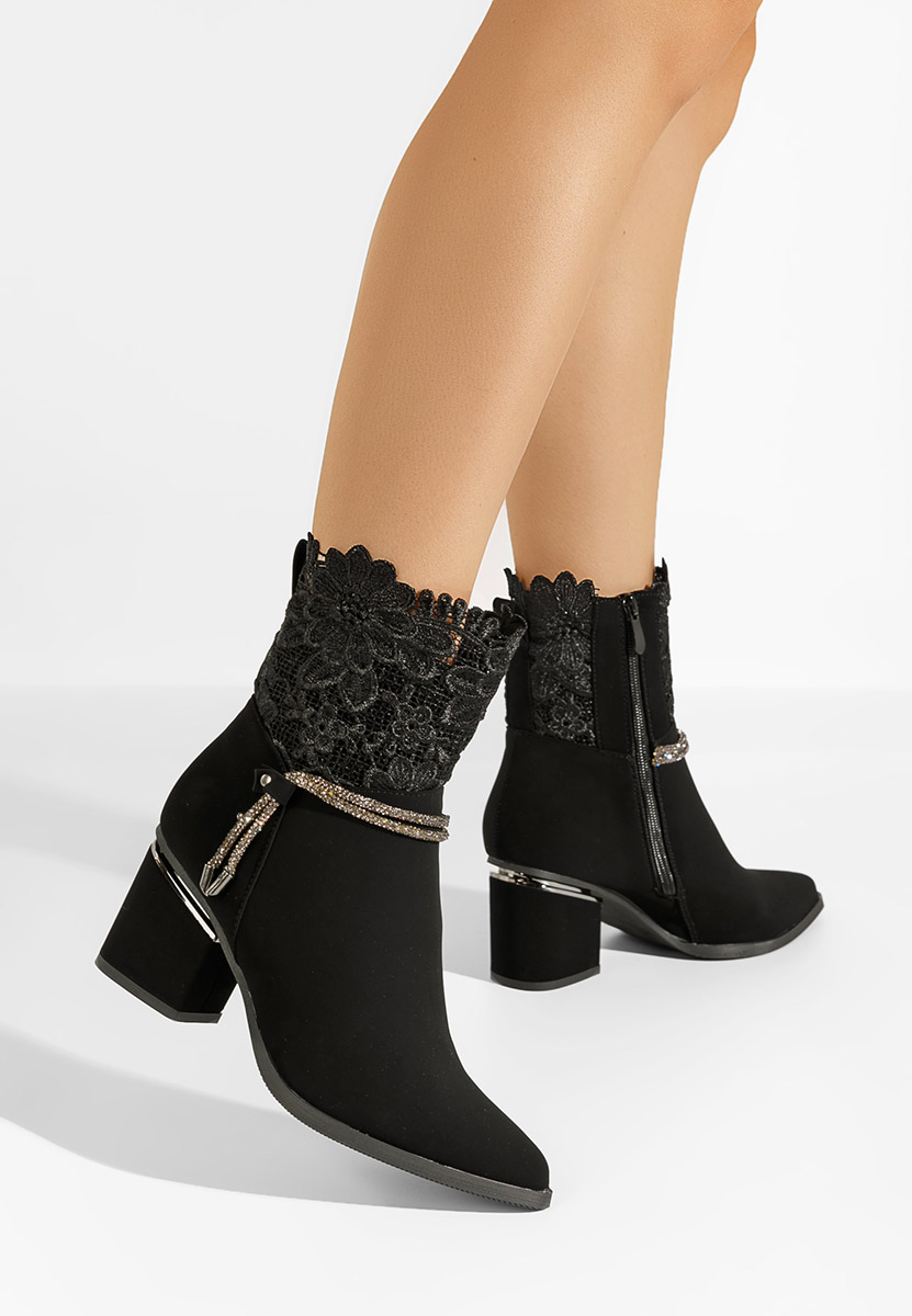 Černé kotníkové boty dámské Selina