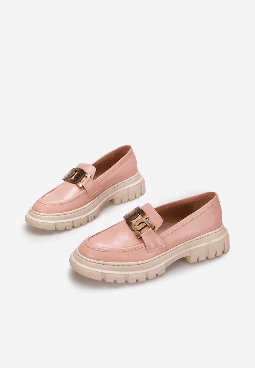 Ružové mokasíny dámské kožené Haza V3 Ružové mokasíny dámské kožené Haza V3