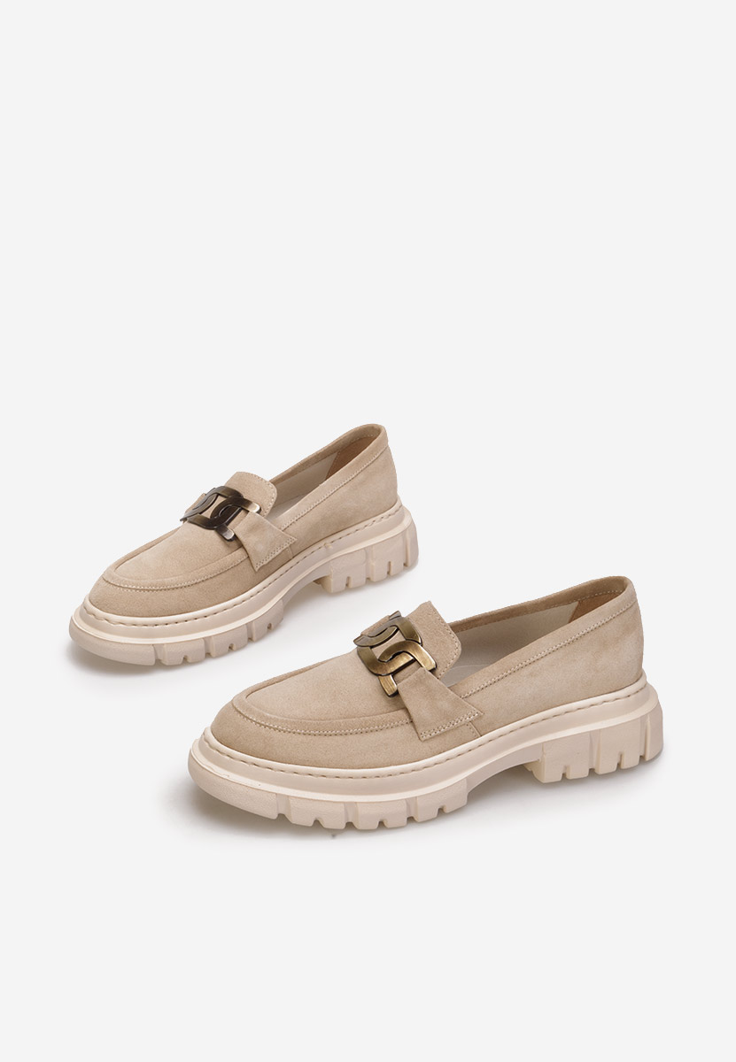 Béžové mokasíny dámské kožené Haza V4 Béžové mokasíny dámské kožené Haza V4