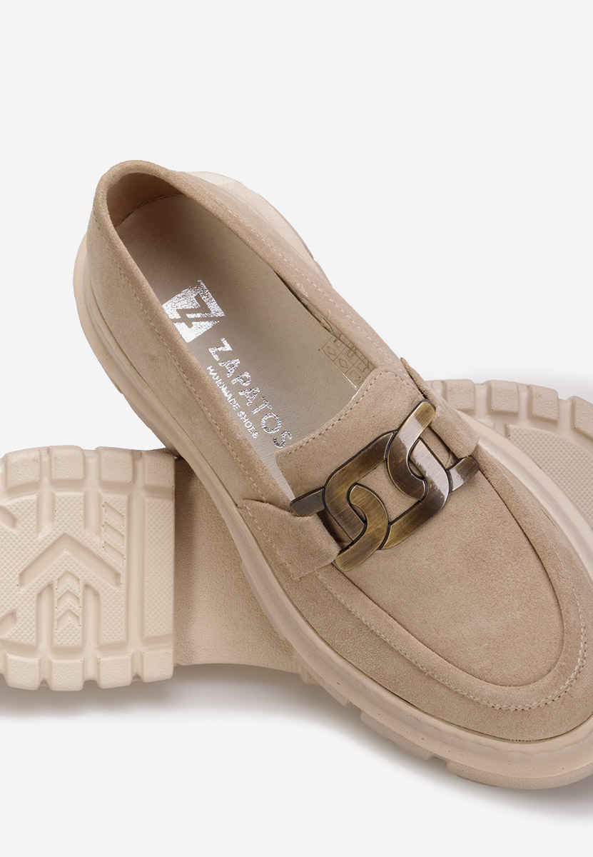 Béžové mokasíny dámské kožené Haza V4 Béžové mokasíny dámské kožené Haza V4