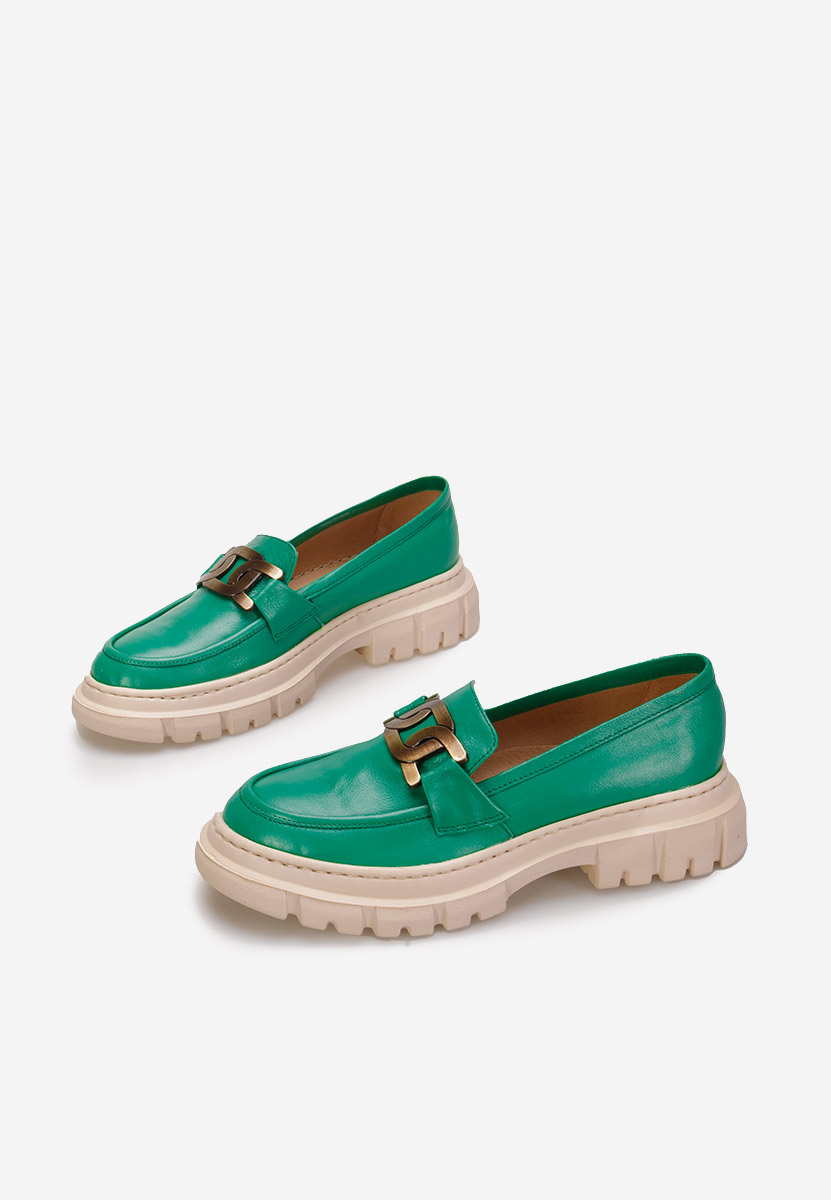 Zelené mokasíny dámské kožené Haza V3 Zelené mokasíny dámské kožené Haza V3