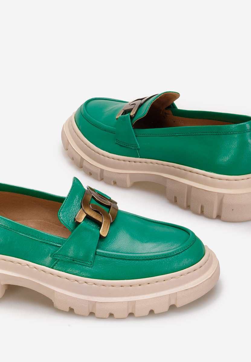 Zelené mokasíny dámské kožené Haza V3 Zelené mokasíny dámské kožené Haza V3