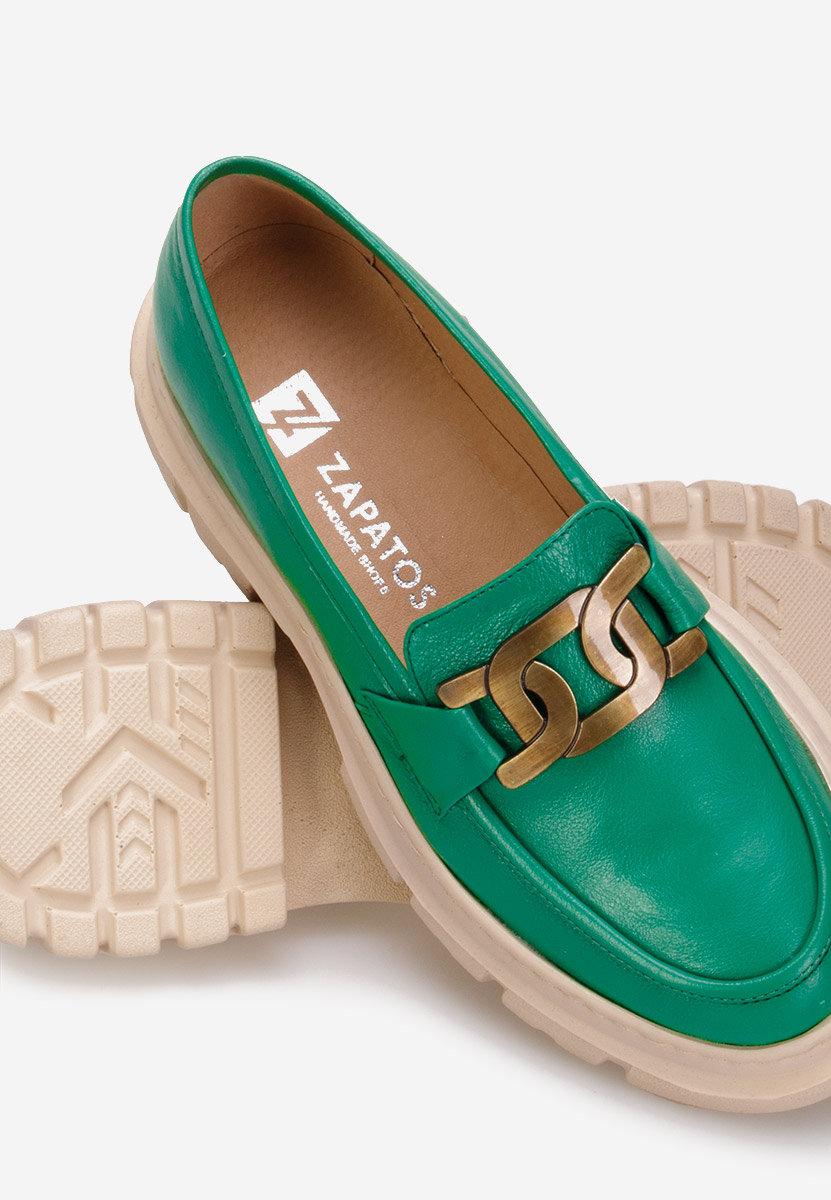Zelené mokasíny dámské kožené Haza V3 Zelené mokasíny dámské kožené Haza V3