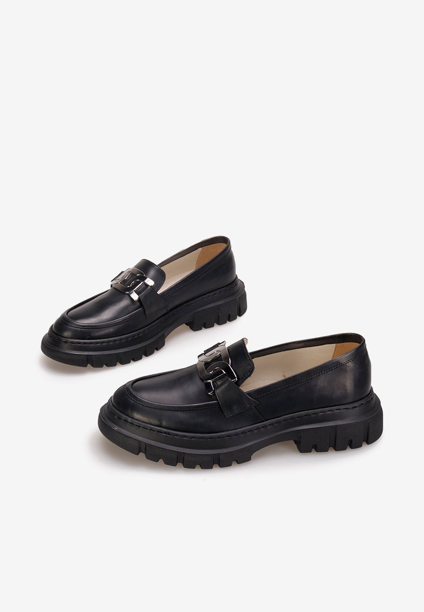 Černé mokasíny dámské kožené Haza V3 Černé mokasíny dámské kožené Haza V3