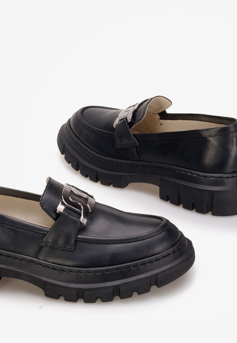 Černé mokasíny dámské kožené Haza V3 Černé mokasíny dámské kožené Haza V3