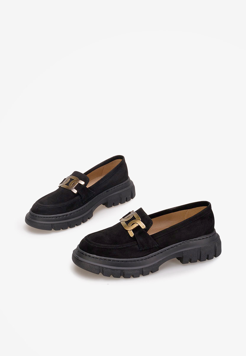 Černé mokasíny dámské kožené Haza V4 Černé mokasíny dámské kožené Haza V4