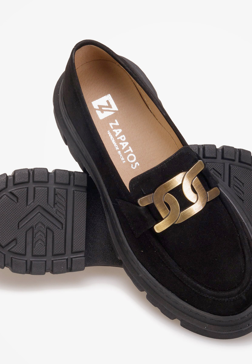 Černé mokasíny dámské kožené Haza V4 Černé mokasíny dámské kožené Haza V4