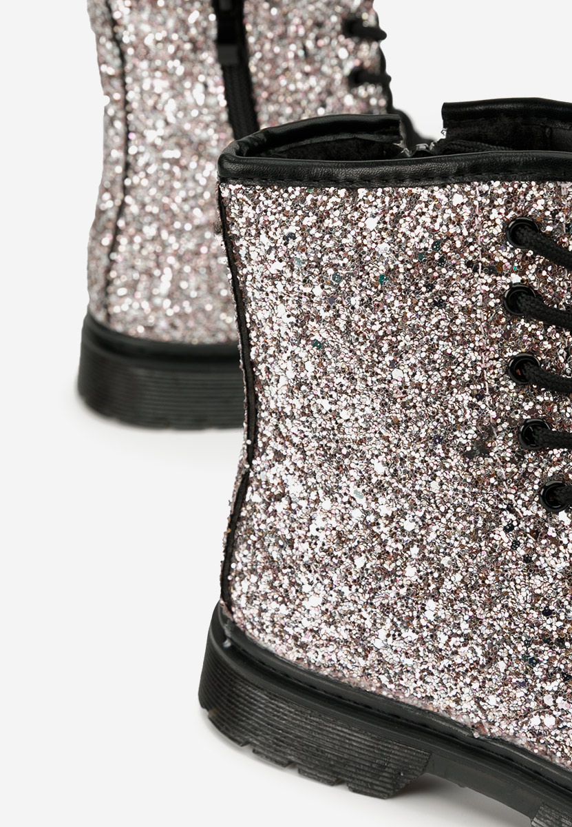 Stribrné dívčí kotníkové boty Annabel V2