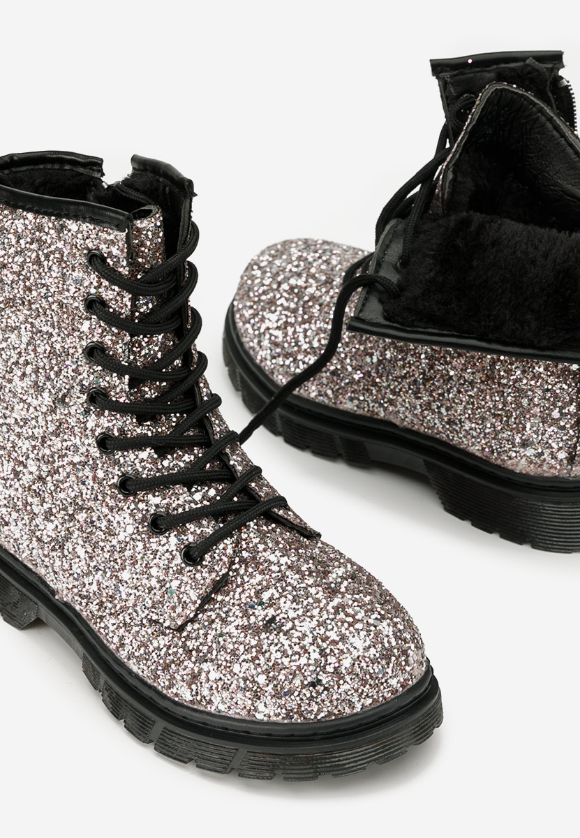 Stribrné dívčí kotníkové boty Annabel V2