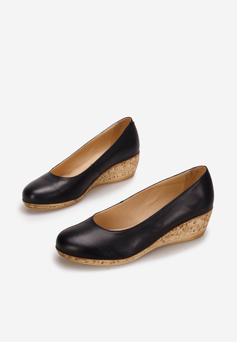 Černé lodičky na klínku Sonia V3