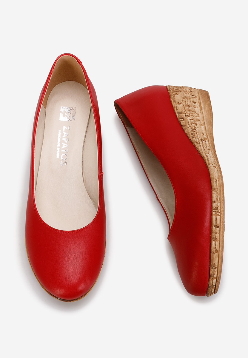 Červené lodičky na klínku Sonia V3