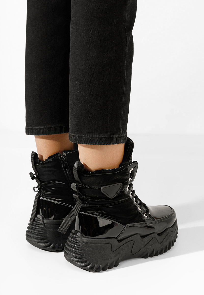 Černé dámské tenisky na platformě Nalonia