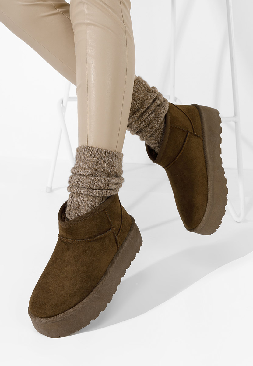 Hnedé dámské válenky Savieda