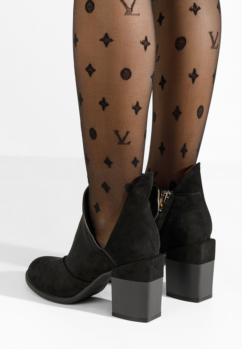 Černé kotníkové boty na podpatku Odeisa V3