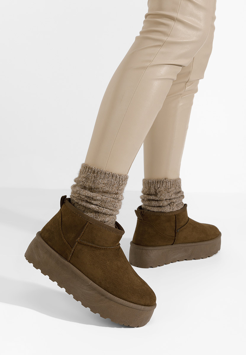 Hnedé dámské válenky Savieda