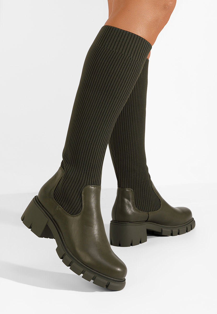 Zelené dámské kozačky Navasia