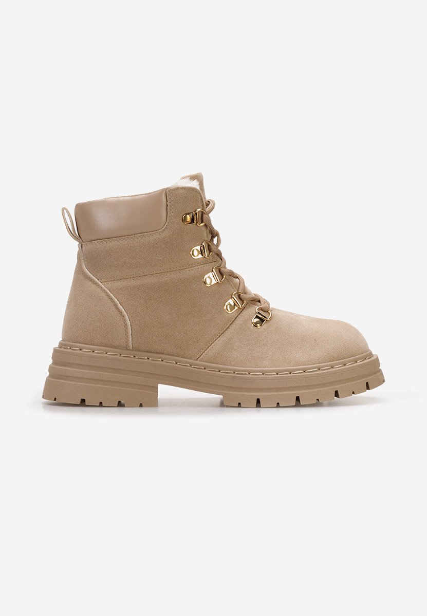 Khaki šněrovací kotníkové boty Lunesa