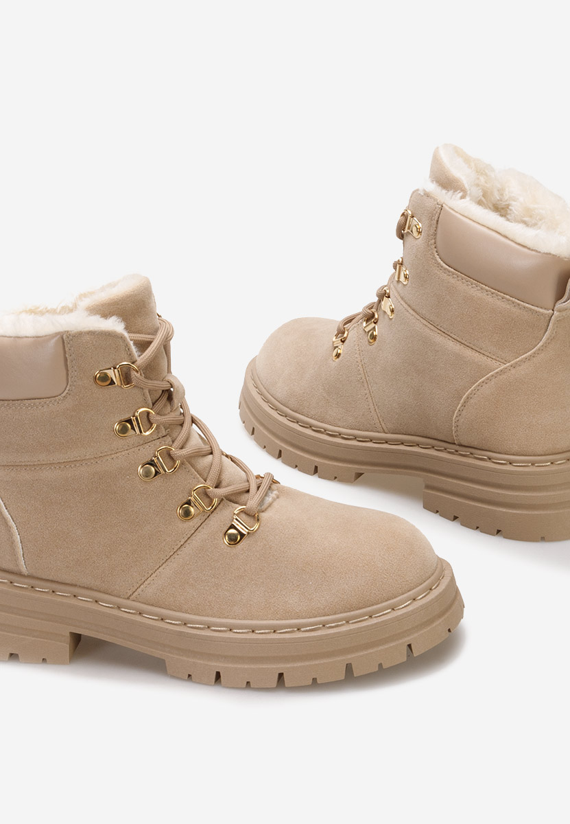 Khaki šněrovací kotníkové boty Lunesa