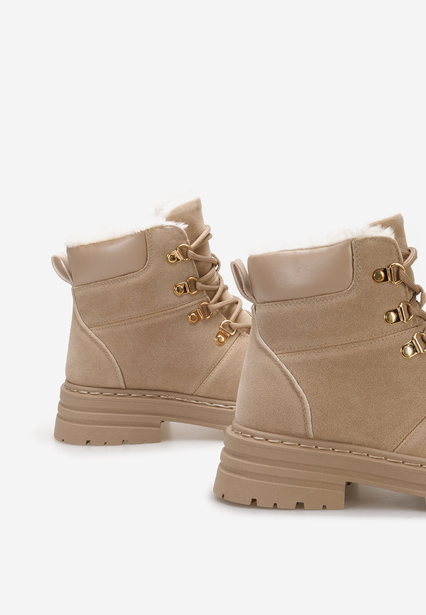 Khaki šněrovací kotníkové boty Lunesa