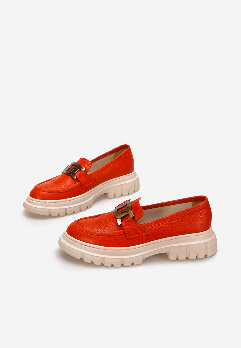 Oranžové mokasíny dámské kožené Haza V3 Oranžové mokasíny dámské kožené Haza V3