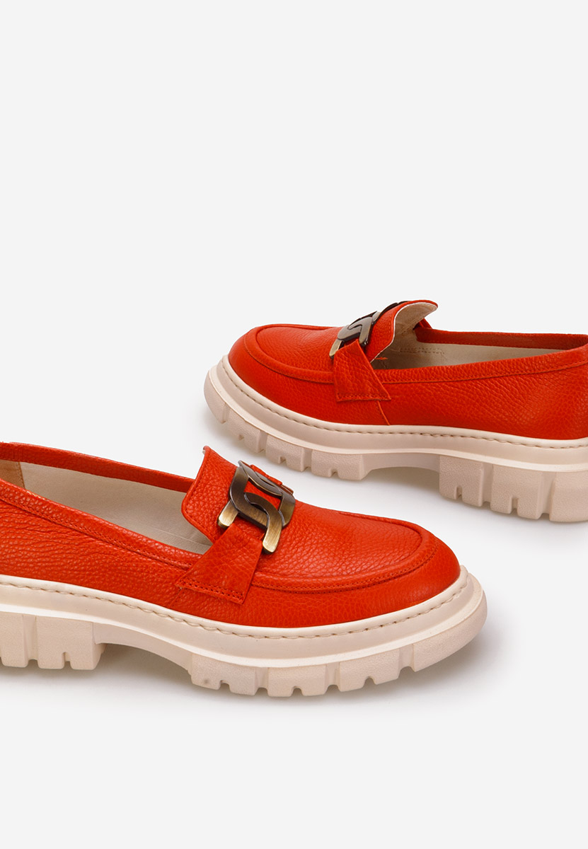 Oranžové mokasíny dámské kožené Haza V3 Oranžové mokasíny dámské kožené Haza V3