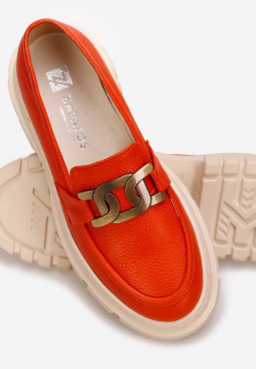 Oranžové mokasíny dámské kožené Haza V3 Oranžové mokasíny dámské kožené Haza V3