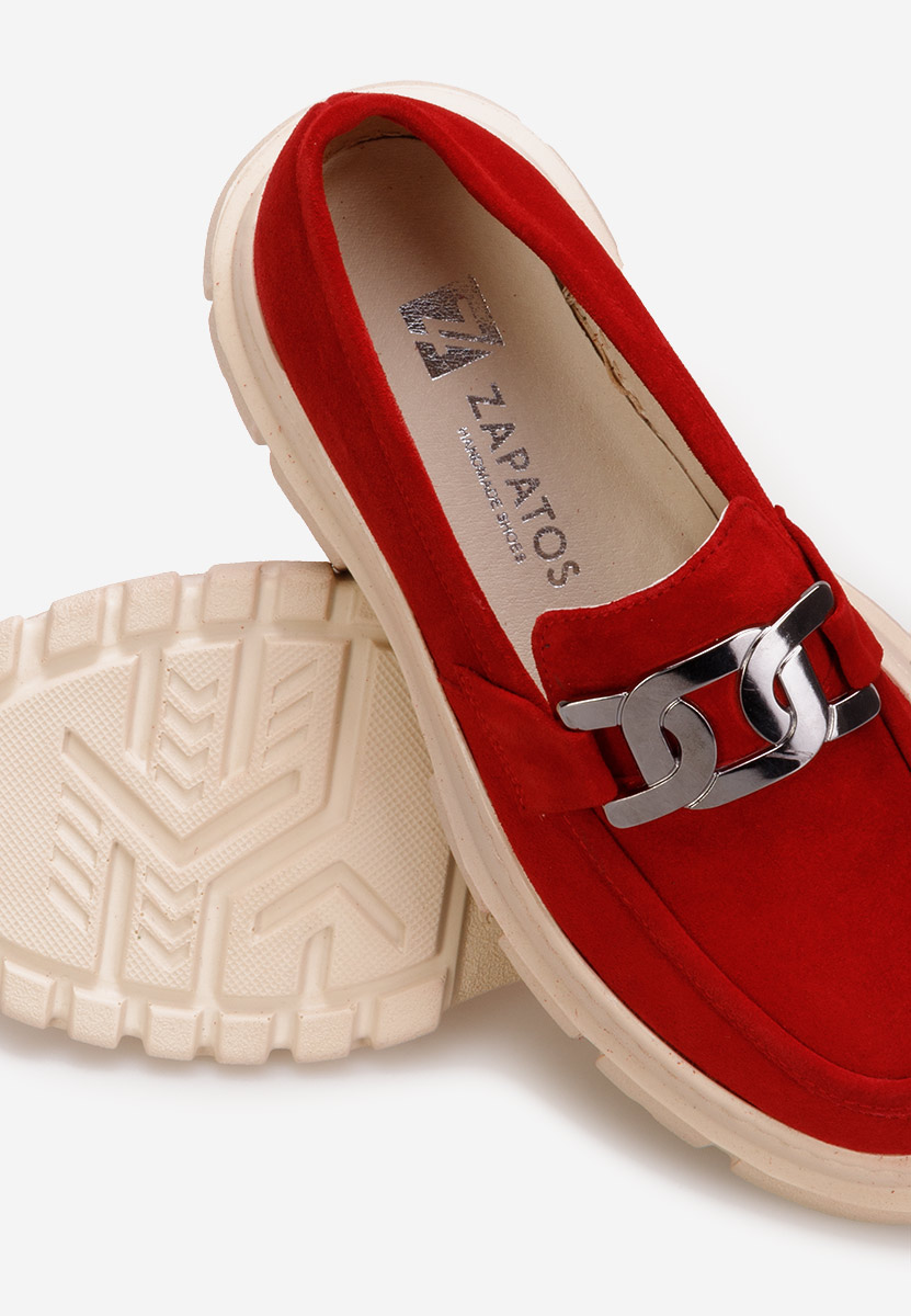 Červené mokasíny dámské kožené Haza V3 Červené mokasíny dámské kožené Haza V3