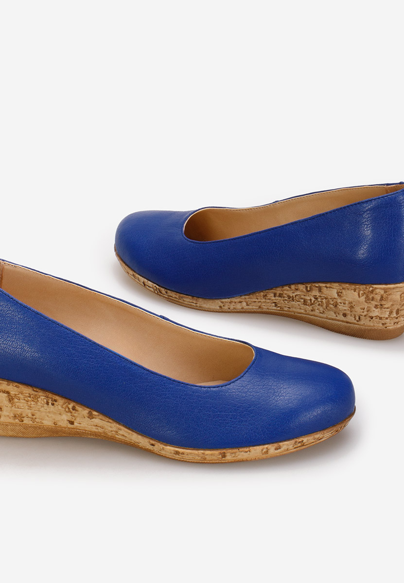 Modré lodičky na klínku Sonia V3