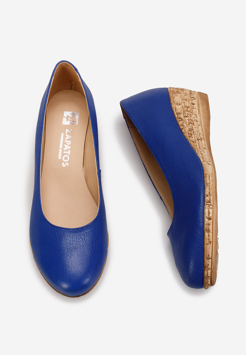 Modré lodičky na klínku Sonia V3