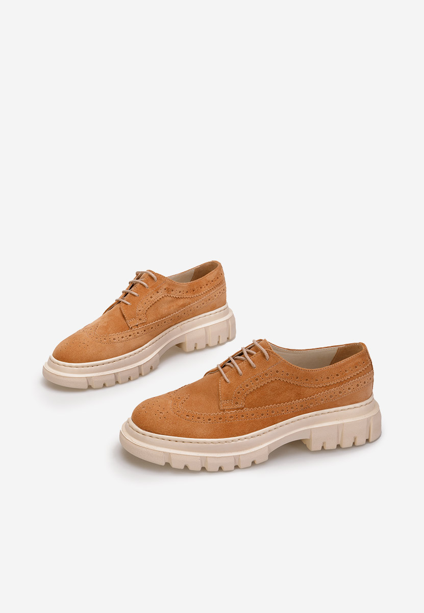 Camelové dámské brogue obuv Henise