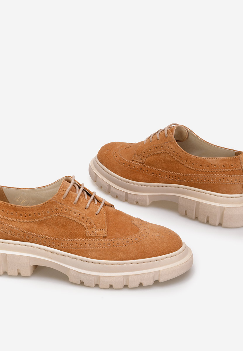 Camelové dámské brogue obuv Henise