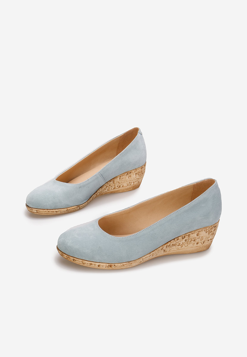 Svetlě modré lodičky na klínku Sonia