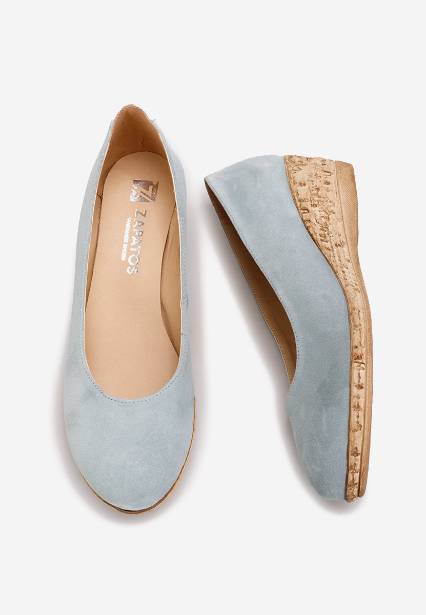 Svetlě modré lodičky na klínku Sonia