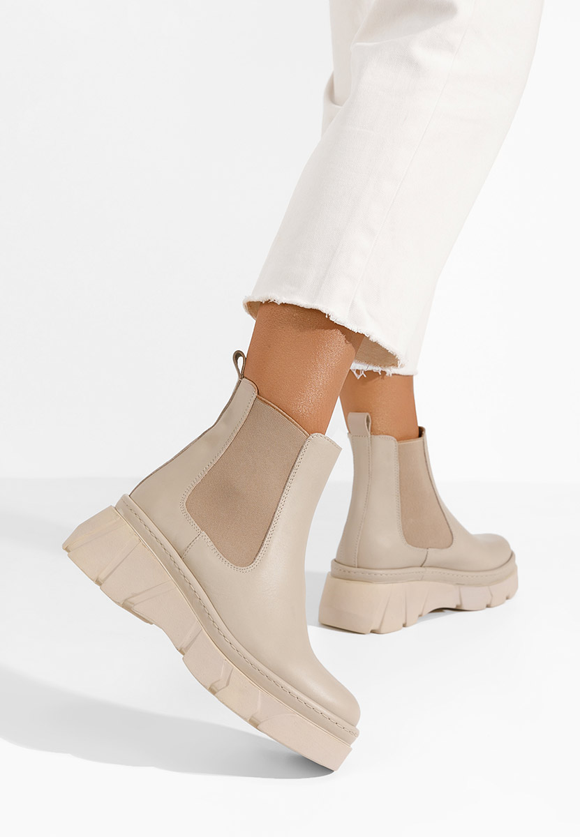 Béžové dámské chelsea boty Avelyn