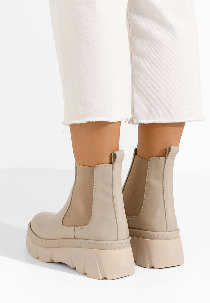 Béžové dámské chelsea boty Avelyn