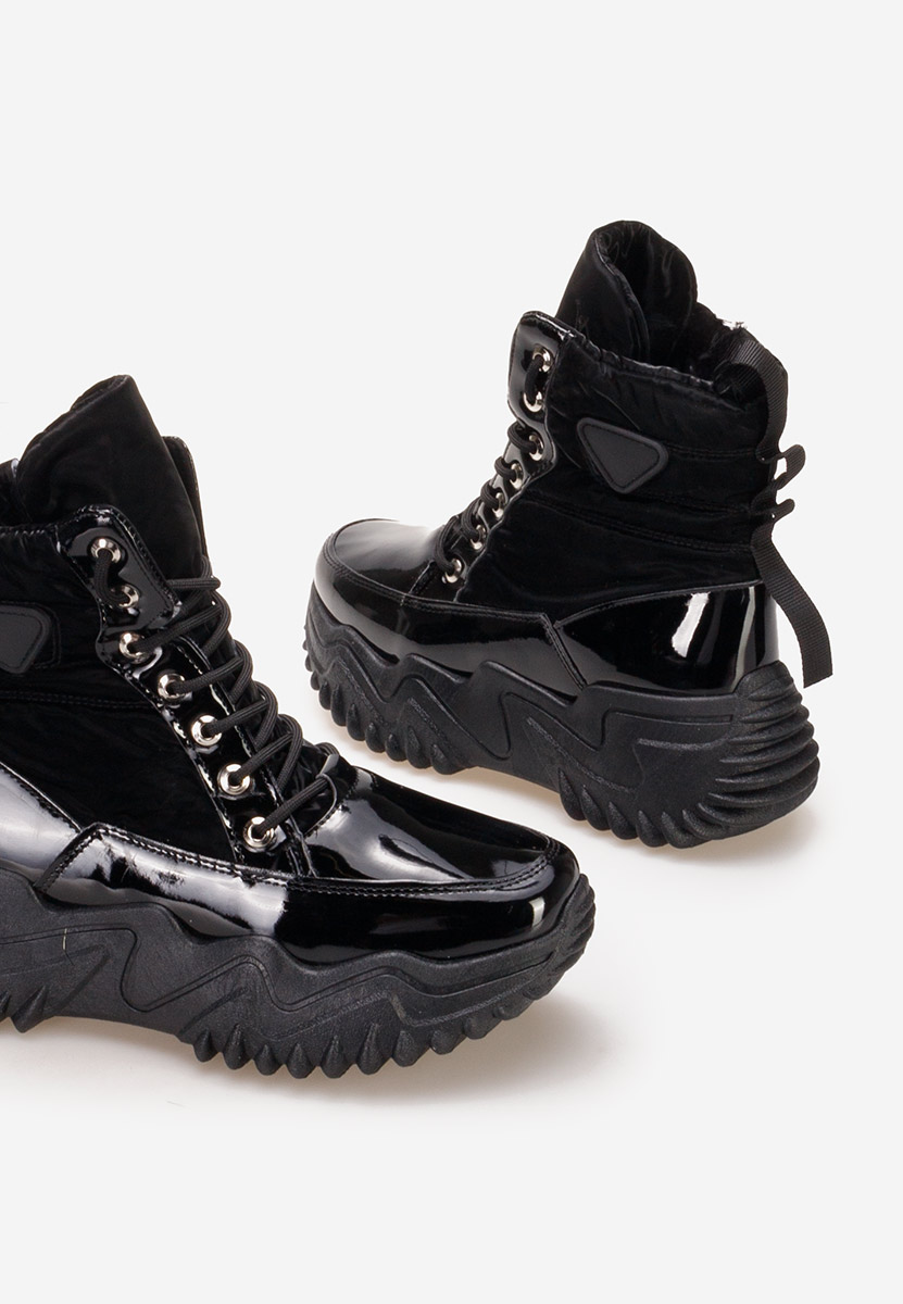 Černé dámské tenisky na platformě Nalonia