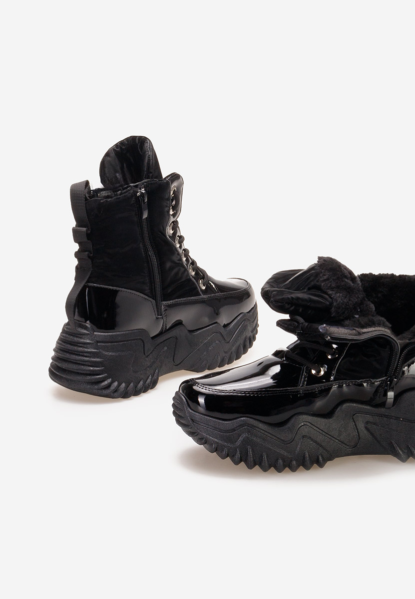 Černé dámské tenisky na platformě Nalonia