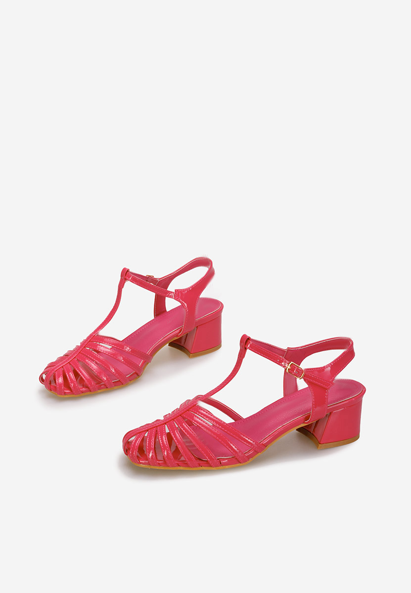 Fuchsiové sandály na nízkém podpatku Pastoria