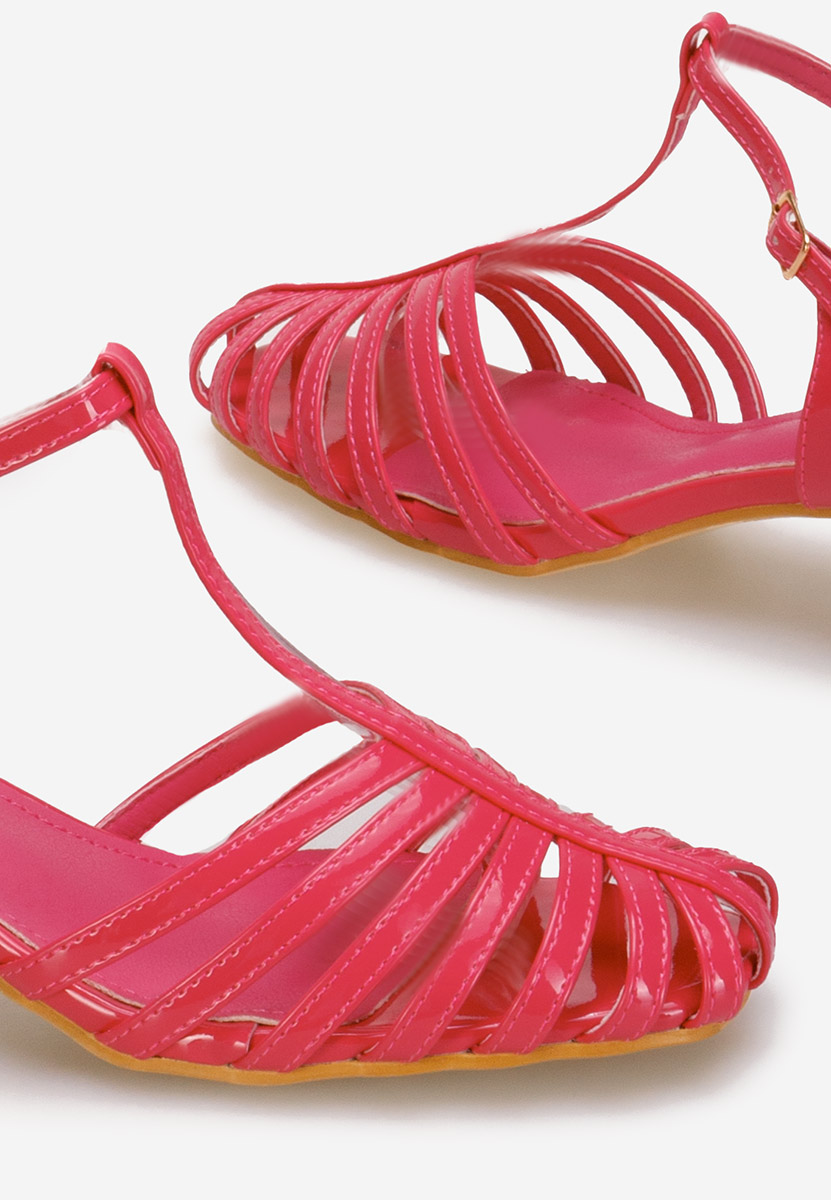 Fuchsiové sandály na nízkém podpatku Pastoria