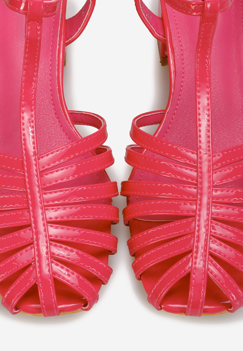 Fuchsiové sandály na nízkém podpatku Pastoria