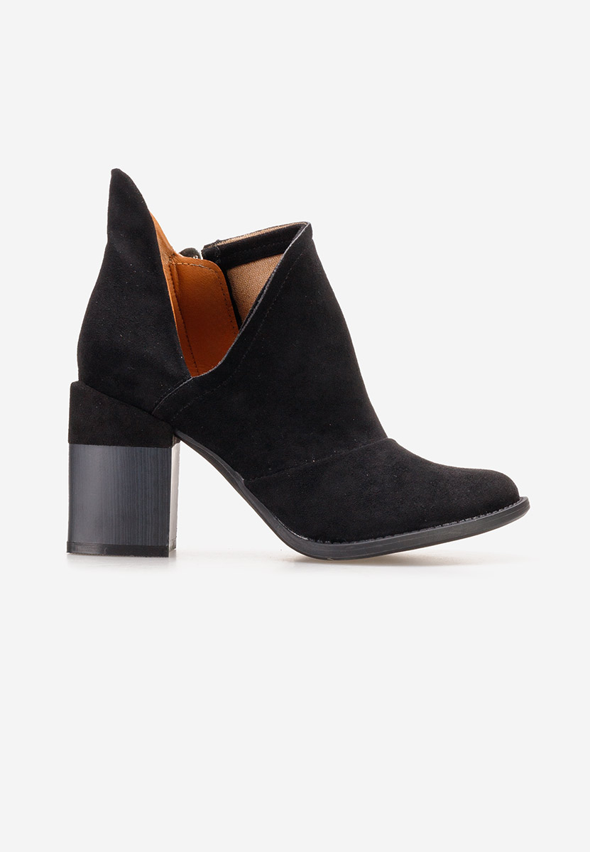Černé kotníkové boty na podpatku Odeisa V3
