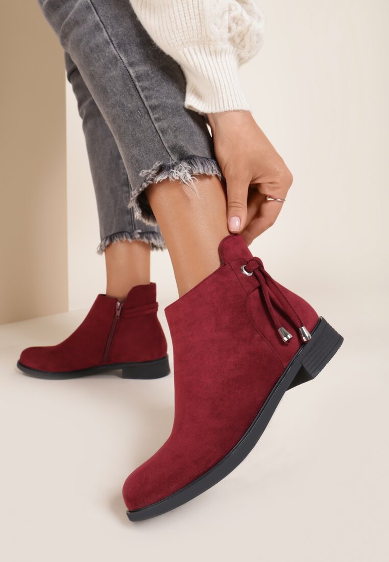 Bordové dámské kotníkové boty Dezara