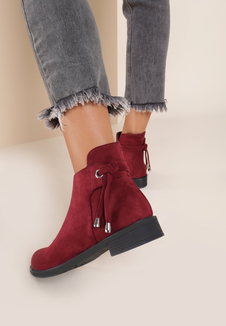 Bordové dámské kotníkové boty Dezara