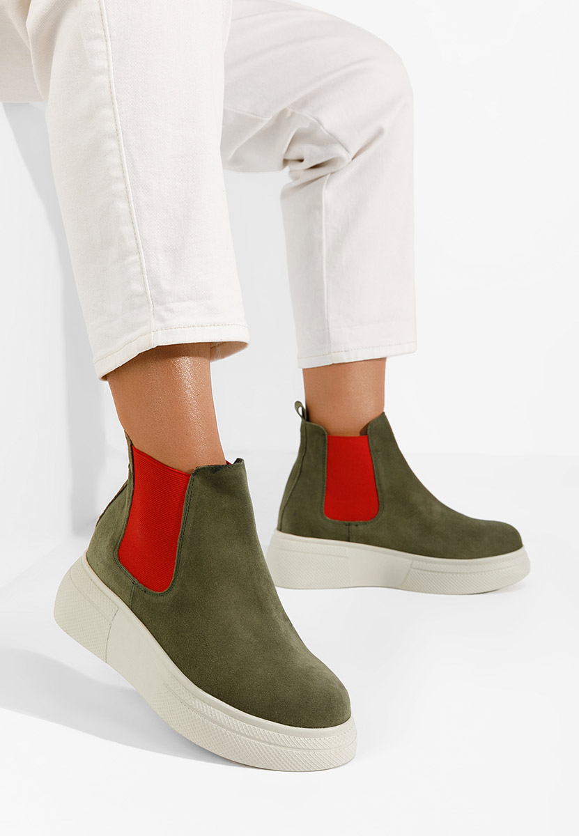 Khaki dámské chelsea boty Kisalia V2