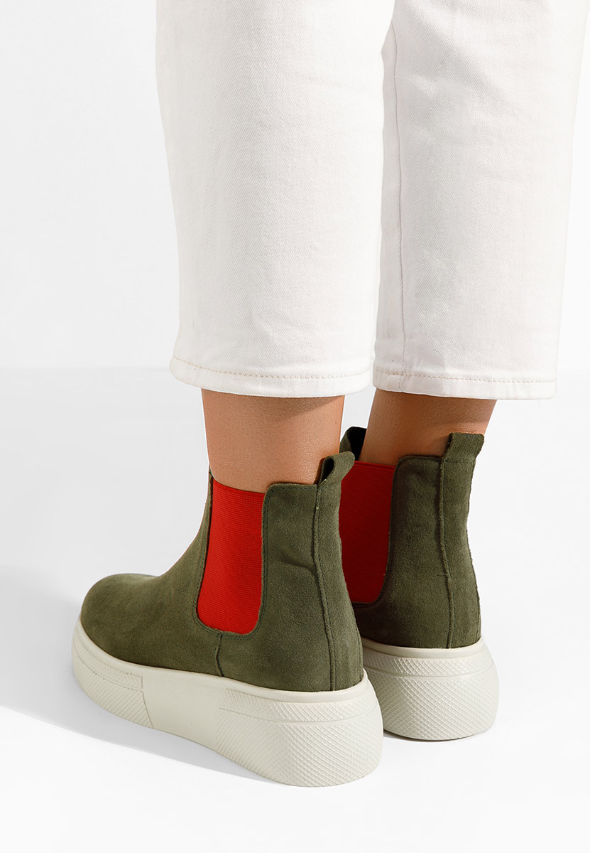 Khaki dámské chelsea boty Kisalia V2