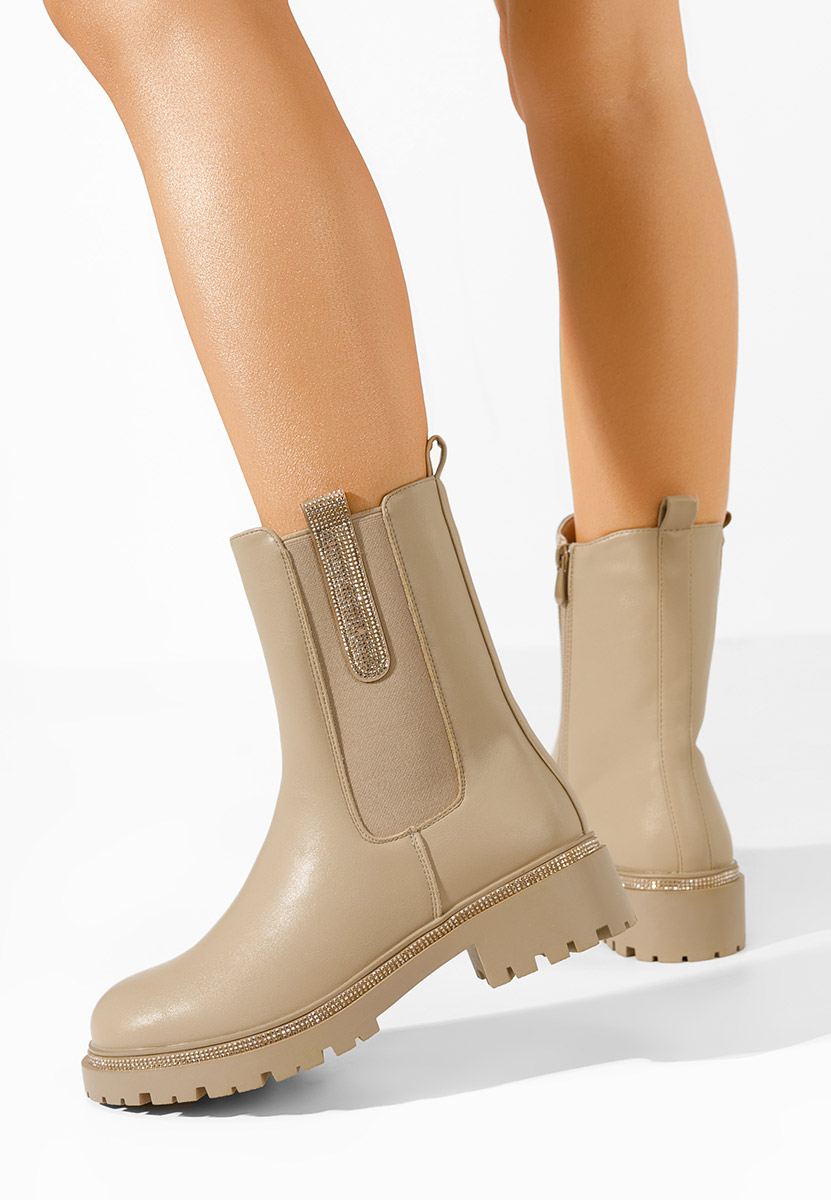 Khaki dámské chelsea boty Nellie