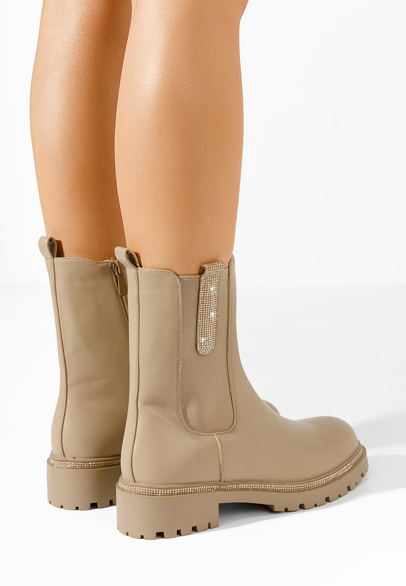 Khaki dámské chelsea boty Nellie
