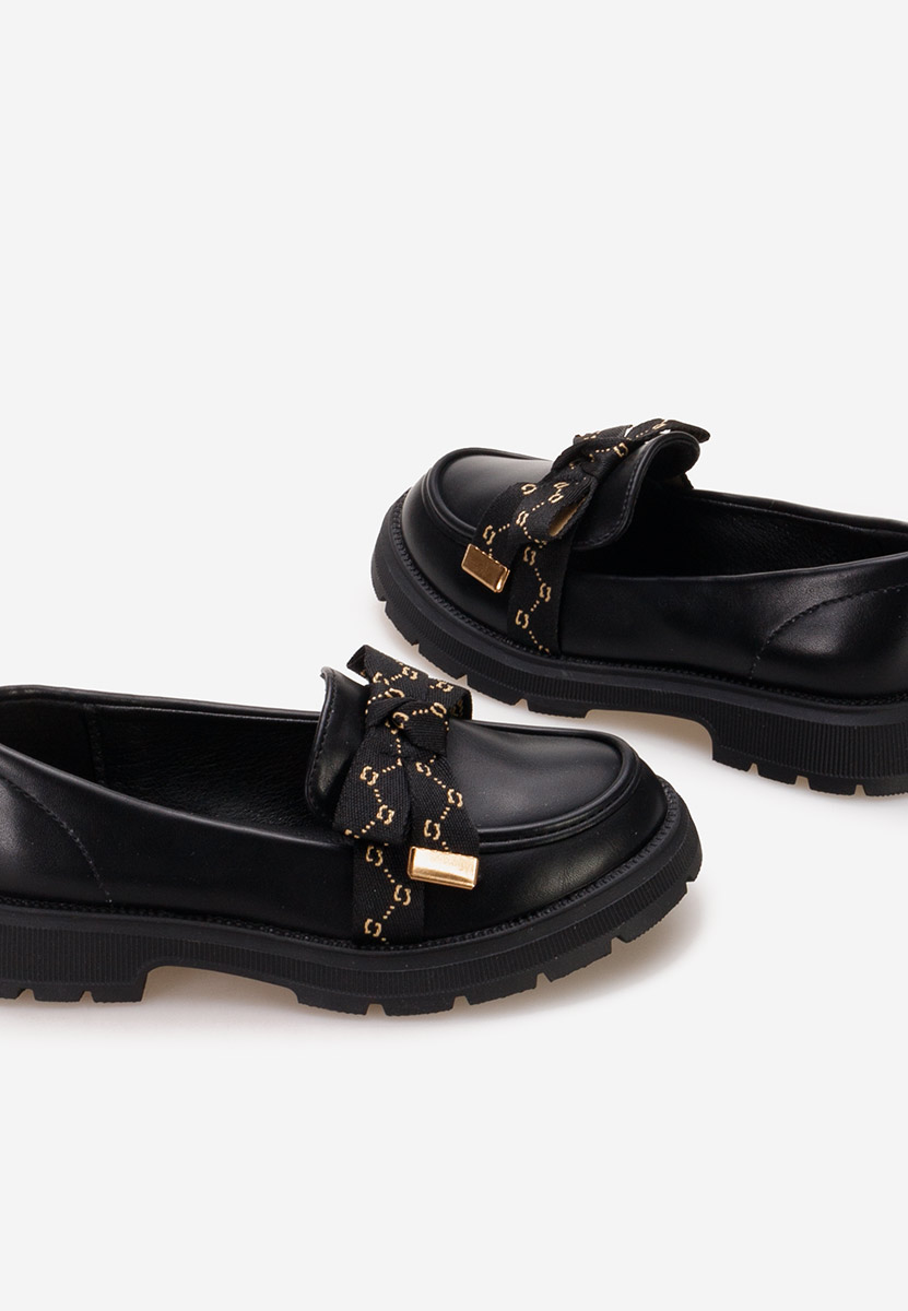 Černé dívčí mokasíny Sophy