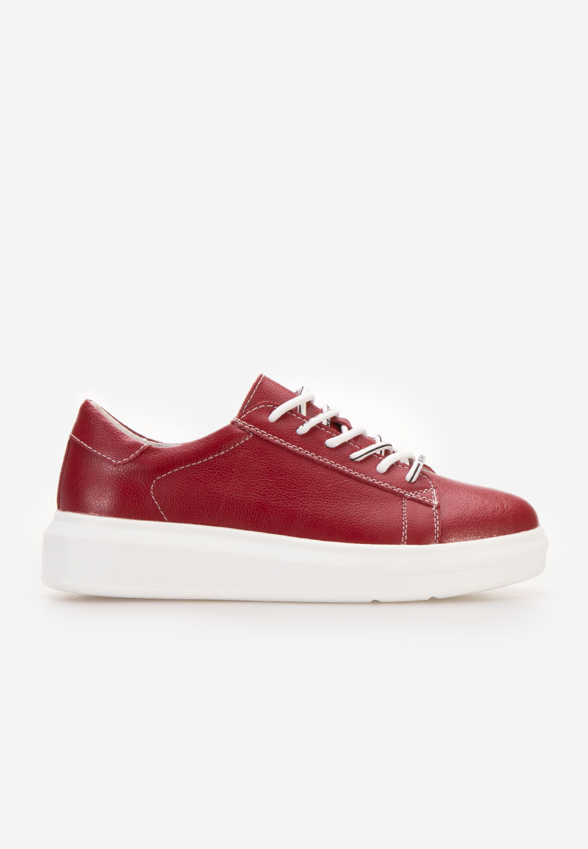 Červené kožené dámské sneakersy Atrium