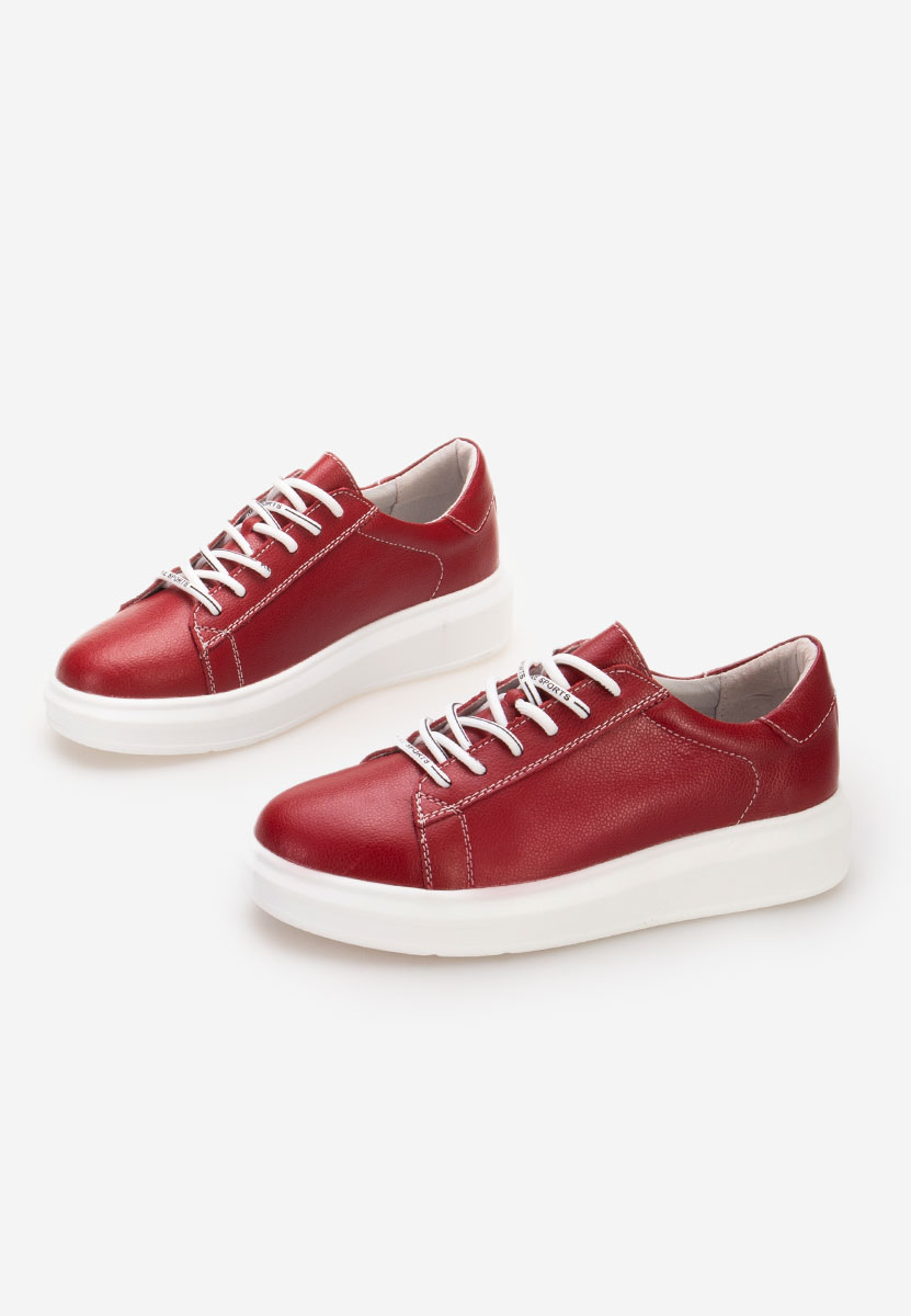 Červené kožené dámské sneakersy Atrium